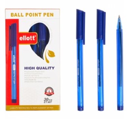 Ручка масляная синяя Ellott 607 (30 шт)ШТ