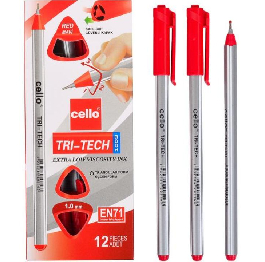 Ручка масляная червона  TRI-TECH Cello CL-1003 (50