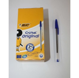 Ручка шариковая, BIC, Cristal, синий, 50 шт., 0,4 мм