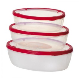Судочки пластик овал, MP-0670  0,95/1,6/2,2 л.(3шт