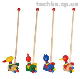 Деревянная игрушка Каталка 0025, 4 вида, животные,