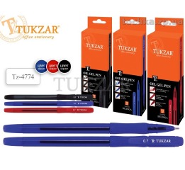 Ручка с гелевыми чернилами на масляной основе Tukzar «BELINGA», 12 шт.,3 цвета, 0.7 мм., 4774