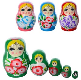 Деревянная игрушка Матрешка MD 1123 5шт, микс видо
