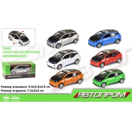 Машина металл 7646  'АВТОПРОМ',1:64 BMW I3, 6 цвет