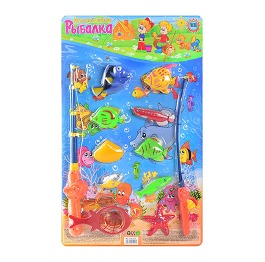 Рыбалка M 0041 U/R  2 удочки с магнитом, сачок, 9