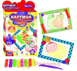 Картина с теста для лепки 'Фрукты' А5