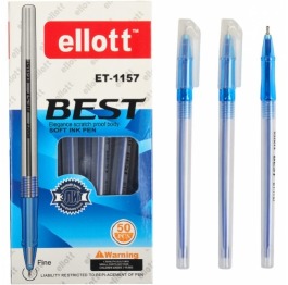 Ручка масляная синяя Ellott 1157 (50 шт)ШТ