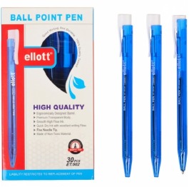 Ручка масляная синяя Ellott 502 (30 шт)ШТ