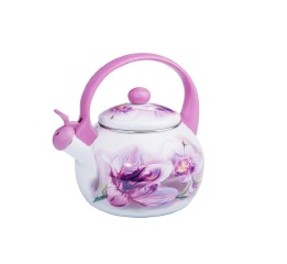 Чайник эмаль'Розовая орхидея' 2,2л со свистком