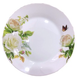Тарелка 'Белая роза' № 8 суп,фарфор