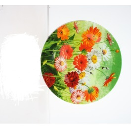 Блюдо 'Гербера'стекло 30см.