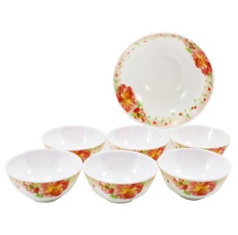 Набор салат.7 пред.'Розовый шиповник' стеклокерам