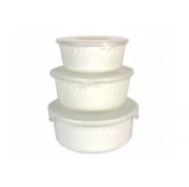 Набор салат.с крышкой WHITE 3-пр стеклокер