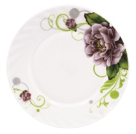 Тарелка 'Сиреневый пион' №8 стеклокерамика