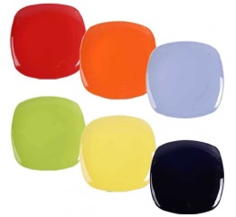Тарелка  Микс 6цветов,10,5  26,5см.квадрат керамик