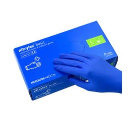 Перчатки нитриловые basic M синие (50пар)ШТ