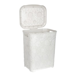 Корзина д/белья Ажур WHITE 45 л
