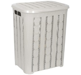 Корзина д/белья Вязание WHITE 45 л