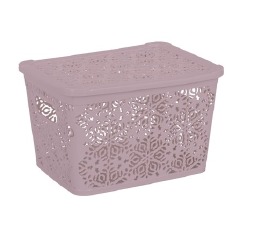 Корзина с/крышкой Ажур POWDER 7 л