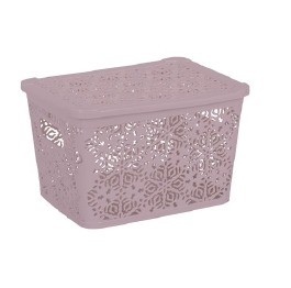 Корзина с/крышкой Ажур POWDER 7 л