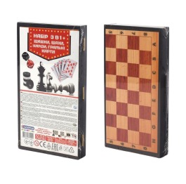 MAX 5240 Набор 3 в 1+ шашки, шахматыи, нарды, игра