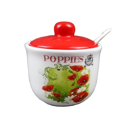 Сахарница керам'POPPIES'350мл с ложкой