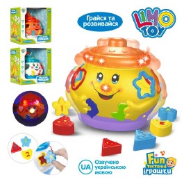 Муз. сортер 'Горшочек' LIMO TOY свет, бат., в кор.