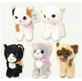 Мягкая игрушка кот, размер средний, 21см, 5 цветов