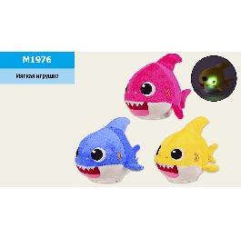 Мягкая игрушка муз. 'Акуленок', 3 цвета, свет, зву