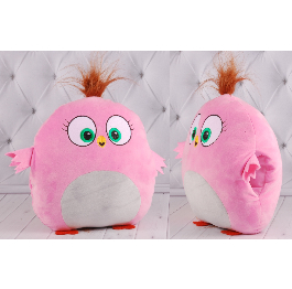 Игрушка-подушка-муфта, Birds, розовая, 30*30см