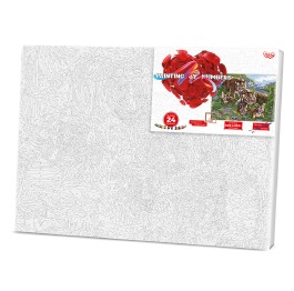 Картина по номерам  №6 «Тигры» 30*40см, эконом, в