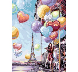 Картина по номерам  №7 «Девушка с воздушными шарам