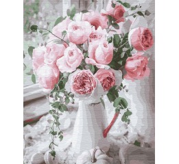 Картина по номерам 'Букет нежных роз', в термопаке