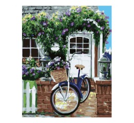 Картина по номерам 'Велосипед на крыльце', в термо
