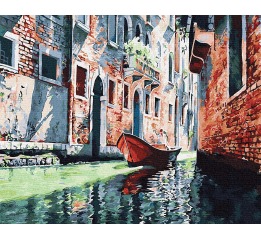 Картина по номерам 'Гондола на канале Венеции', в