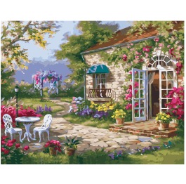 Картина по номерам 'Загородный дом', в термопакете