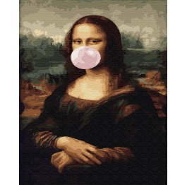 Картина по номерам 'Мона Лиза с жвачкой', Premium,