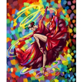 Картина по номерам №5 'Танцовщица в красном' 40*50