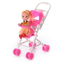 Кукла, 10см, с коляской, в пак. 12*16*7,5см (288шт