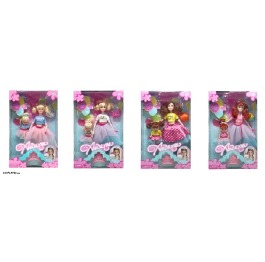 Кукла типа 'Барби', 4 вида, с куколкой, короной и