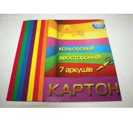 Набор цветного картона 'Тетрада-меловка', 7 листов, А4, КЦ500 Набор цветного картона 'Тетрада-меловка', 7 листов, А4, КЦ500