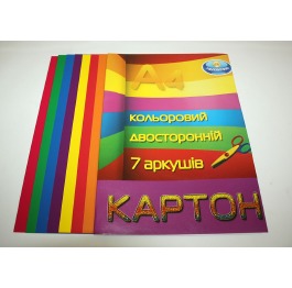 Набор цветного картона 'Тетрада-меловка', 7 листов, А4, КЦ500