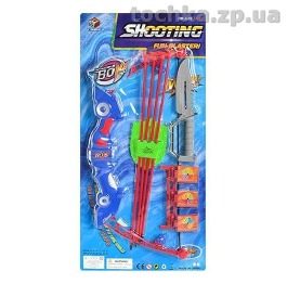 Арбалет 545G-3  30см, стрелы 3шт, колчан, на листе