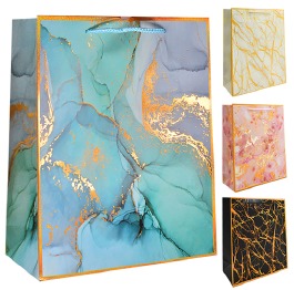 Пакет подарочный бумажный XL 'Golden marble', ЦЕНА