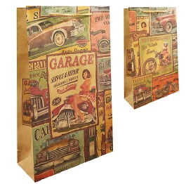 Пакет подарочный крафт 'Garage' 40*24*9см, ЦЕНА ЗА