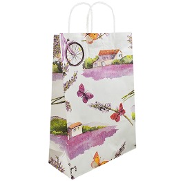 Пакет подарочный крафт 'Lavender на белом' 24*37*1