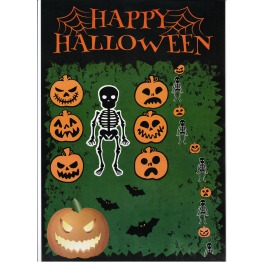 Гирлянда 'Halloween' тыква+1 скелет зеленый, в пак