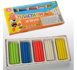 Набор детского пластилина, 5 цветов, 100 гр., 0532-2