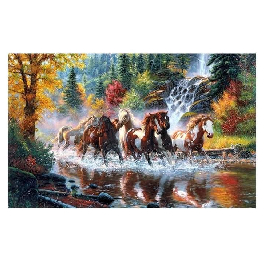 Алмазная мозаика 'Дикий табун', 30*40см, без рамки
