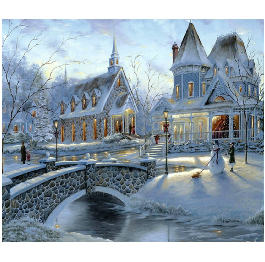 Алмазная мозаика 'Ледяной замок', 30*40см, без рам